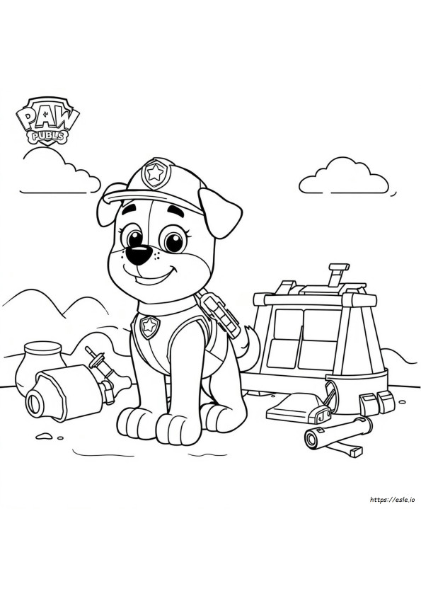 Coloriages Rubble Pat' Patrouille Super Chiots