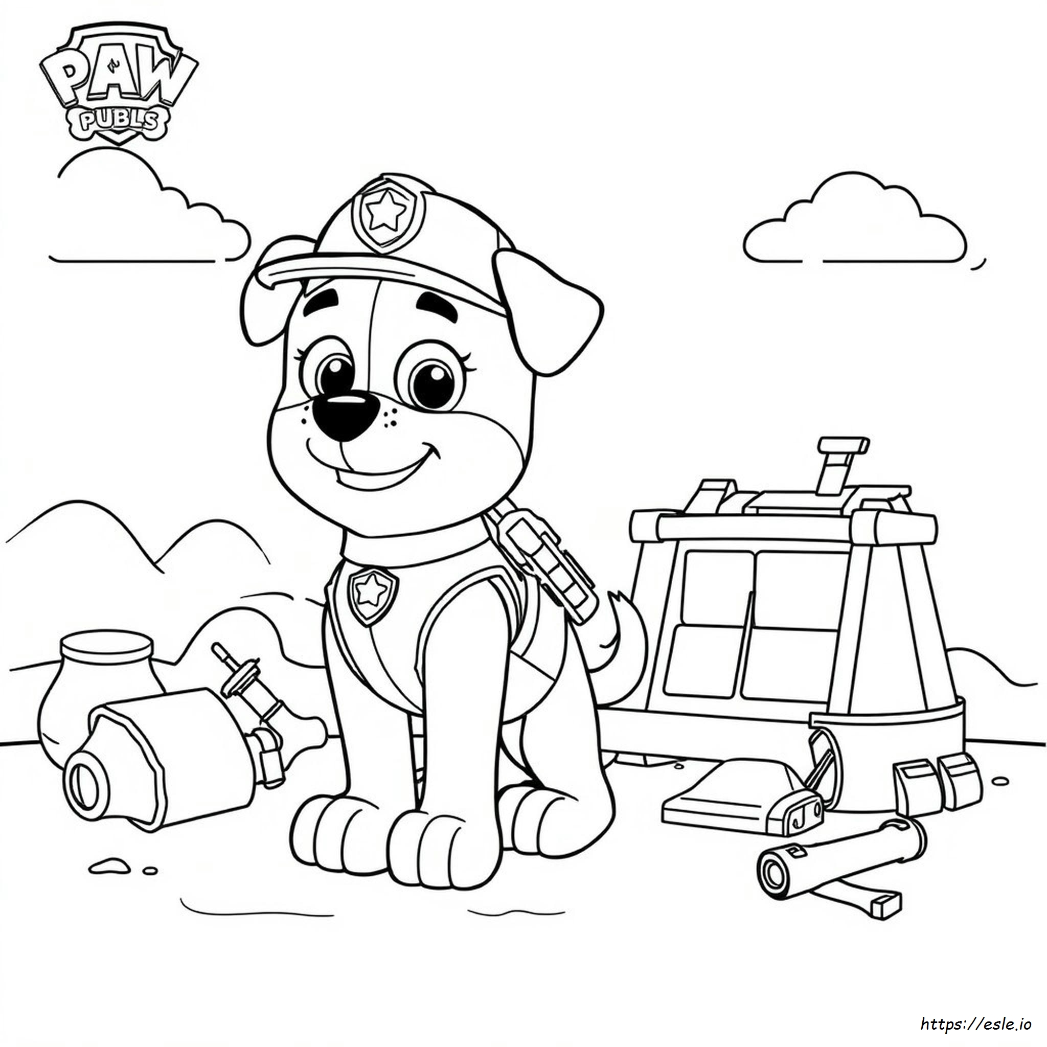 Mighty Pups Rubble Coloring Pages