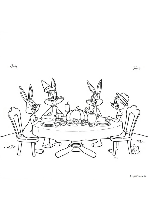 Looney Tunes Thanksgiving Coloring Pages