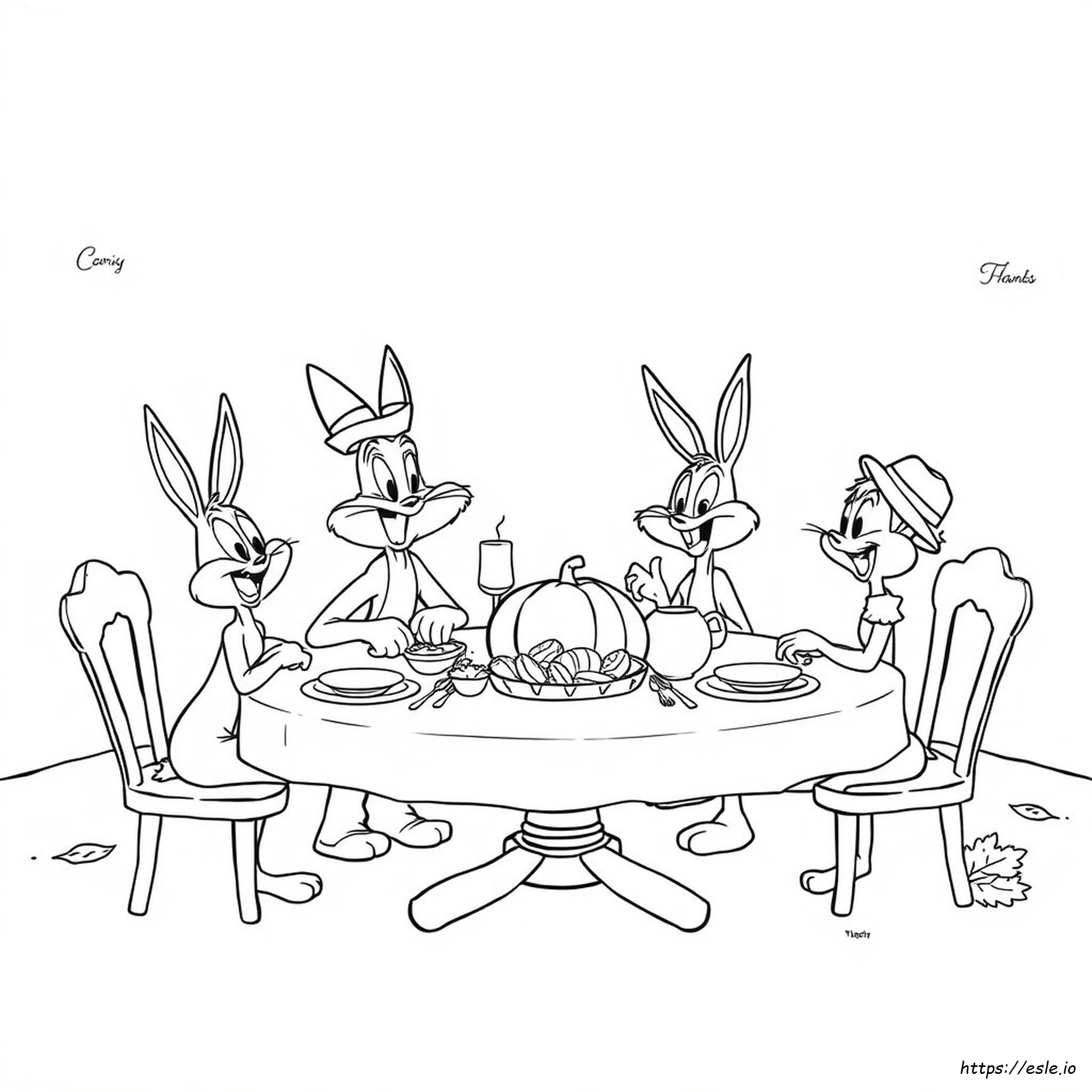 Coloriages Looney Tunes Thanksgiving