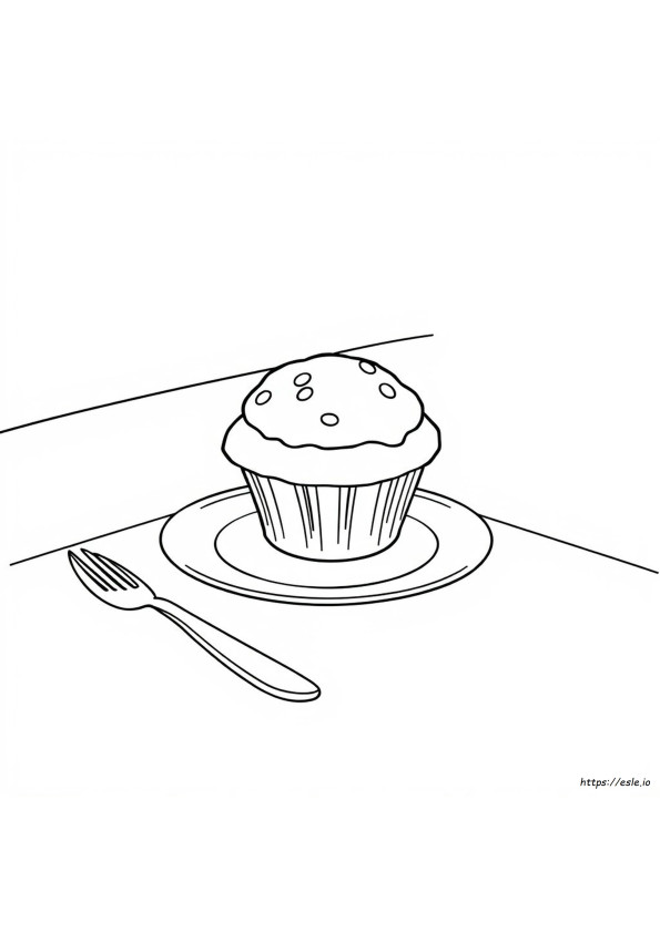 Muffin Colouring Page
