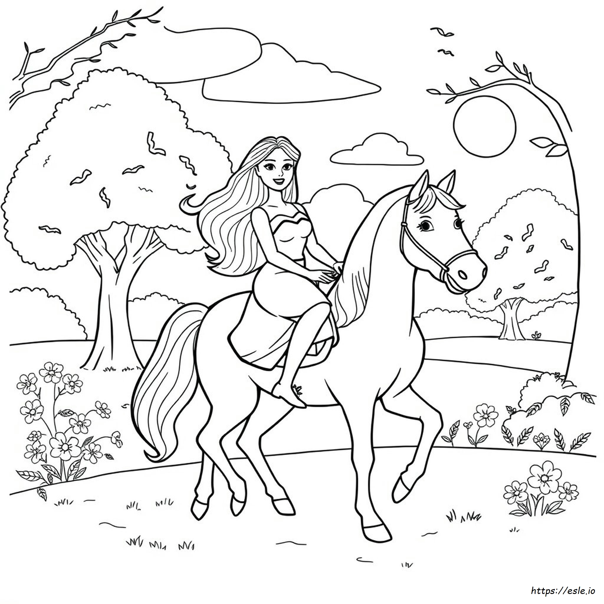Barbie Pony Coloring Pages