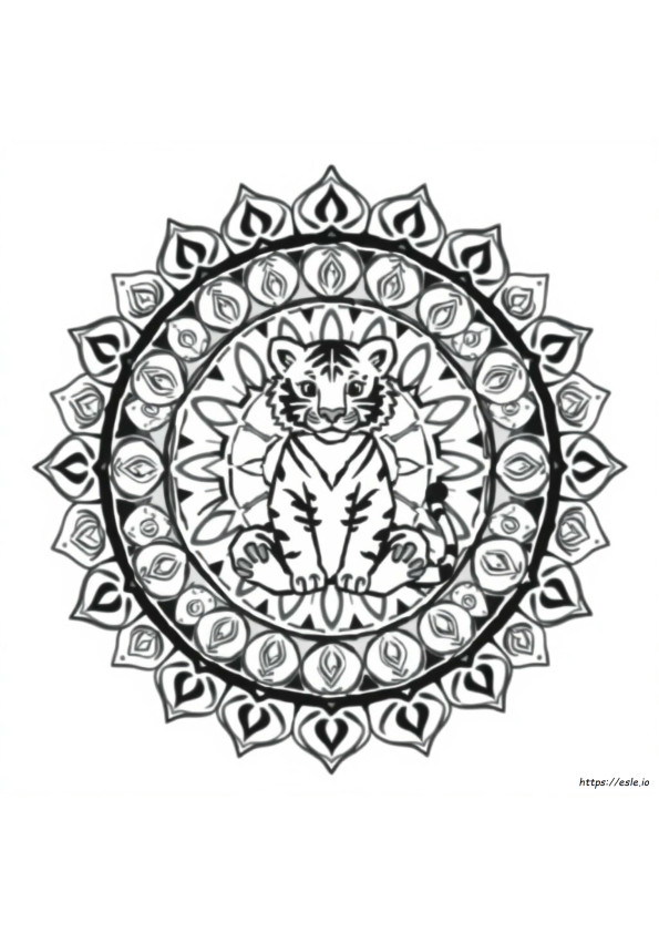 Printable Tiger Mandala Coloring Pages