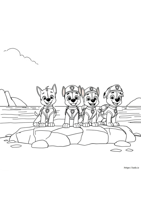 Paw Patrol Group Coloring Pages