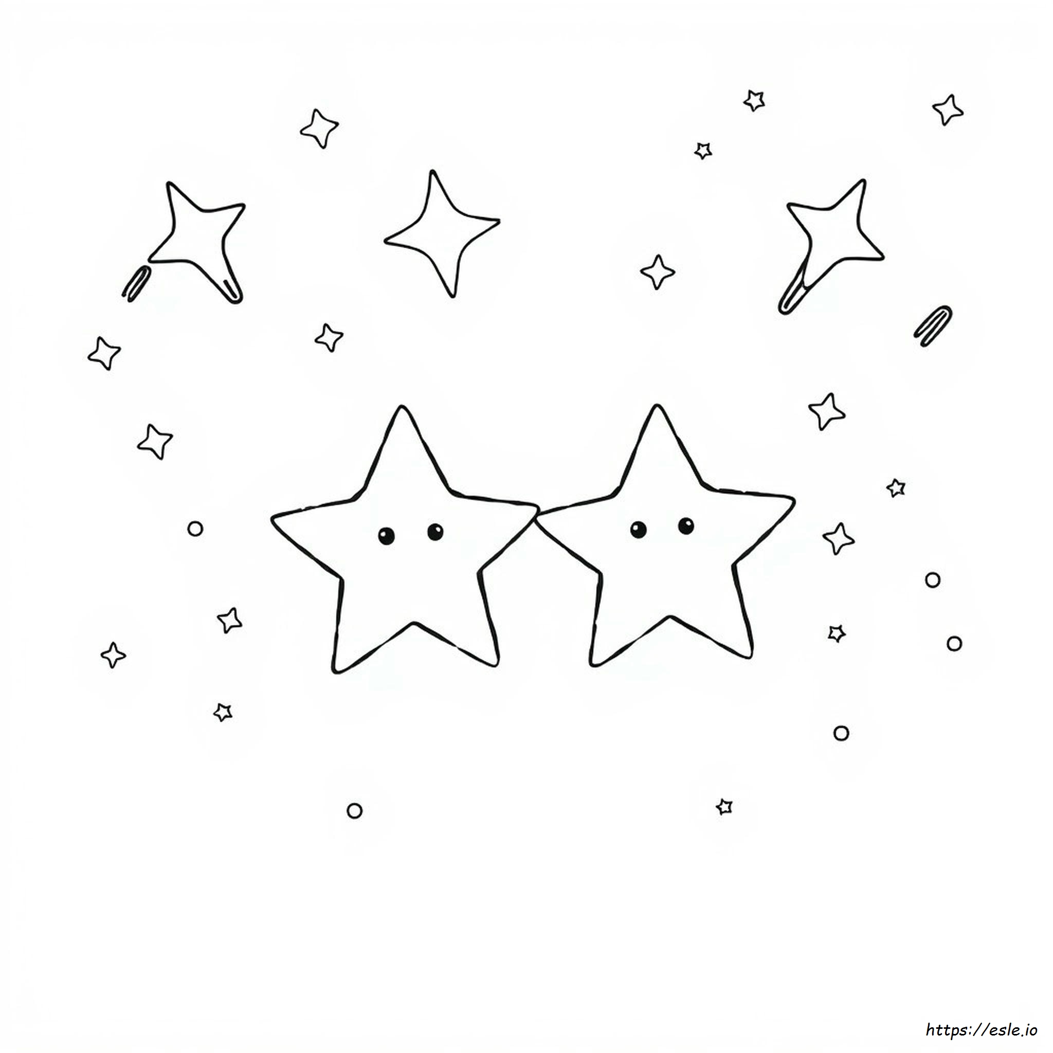 Gambar Mewarnai Little Twin Stars