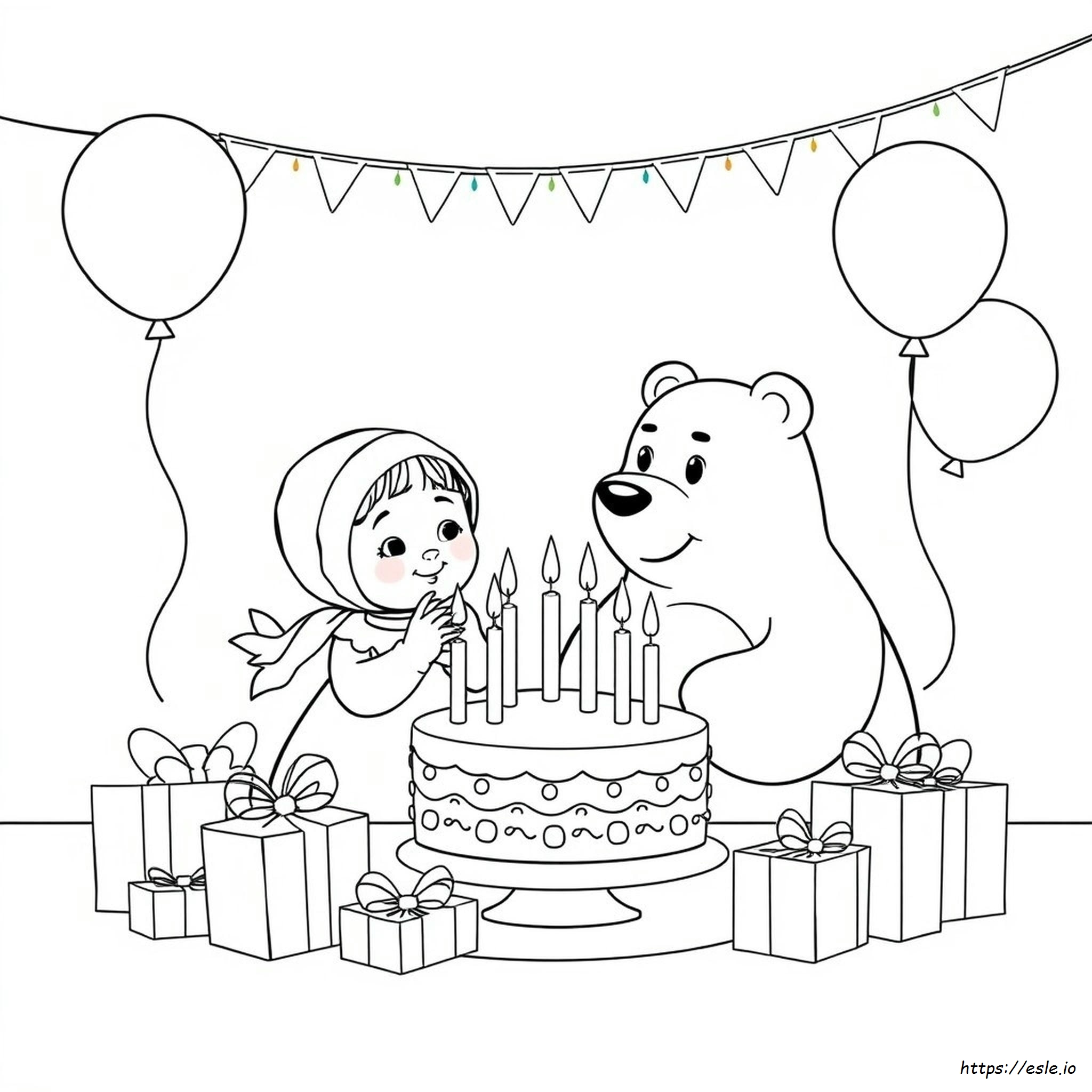 Geburtstag Masha Und Der Bär Ausmalbilder
