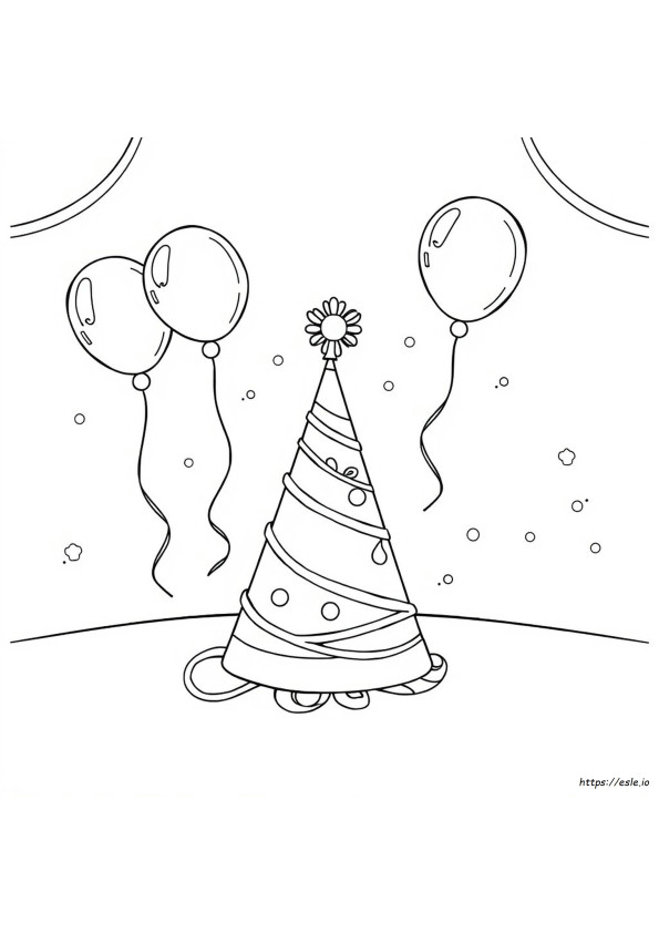 Birthday Party Hat Coloring Page