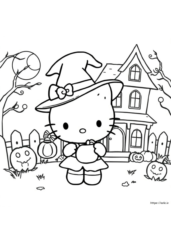 Hello Kitty De Halloween: Livro De Desenhos Para Colorir