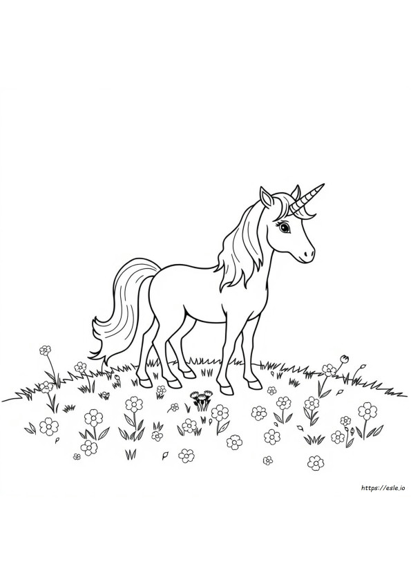 Unicorn Color Page Free Simple