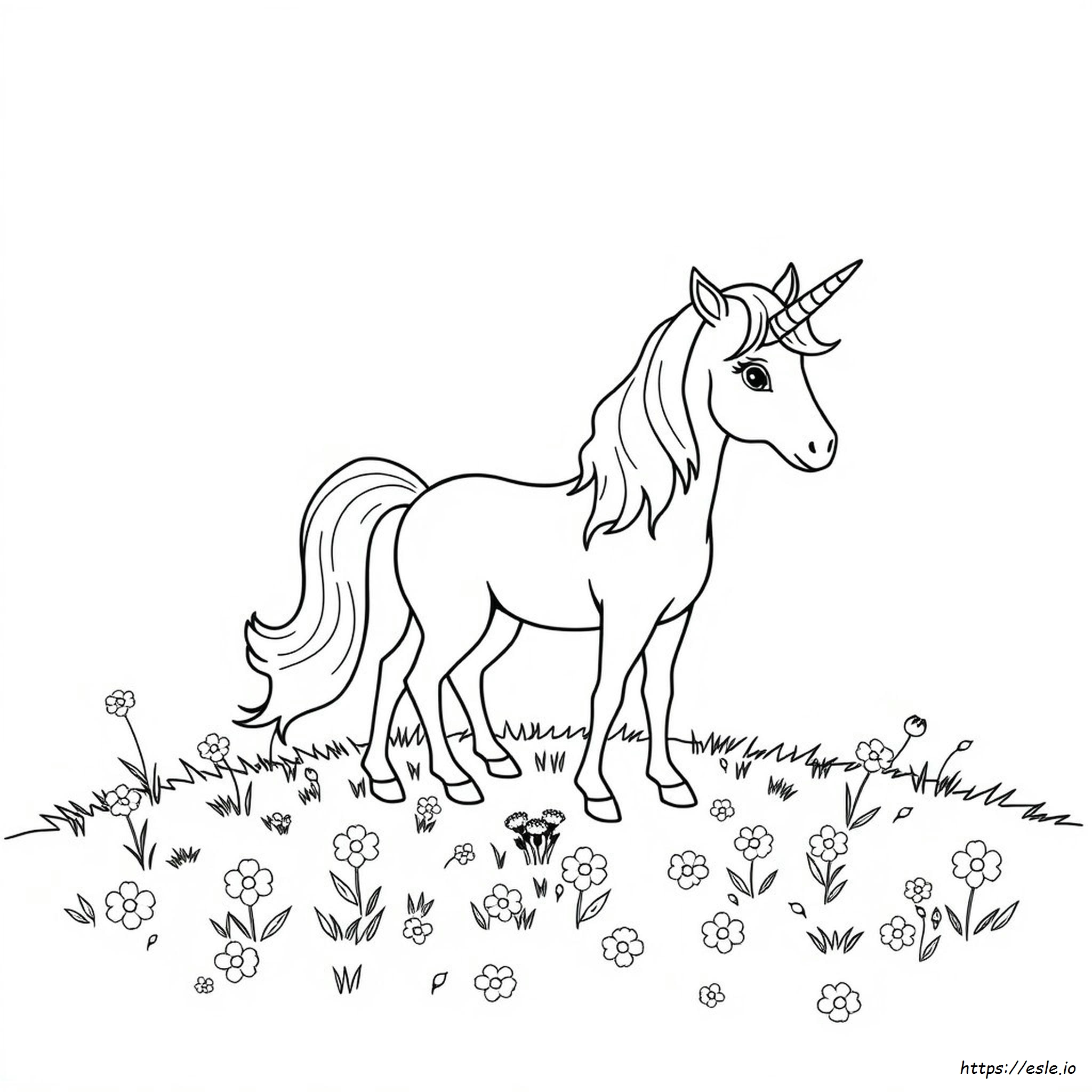 Unicorn Color Page Free Simple
