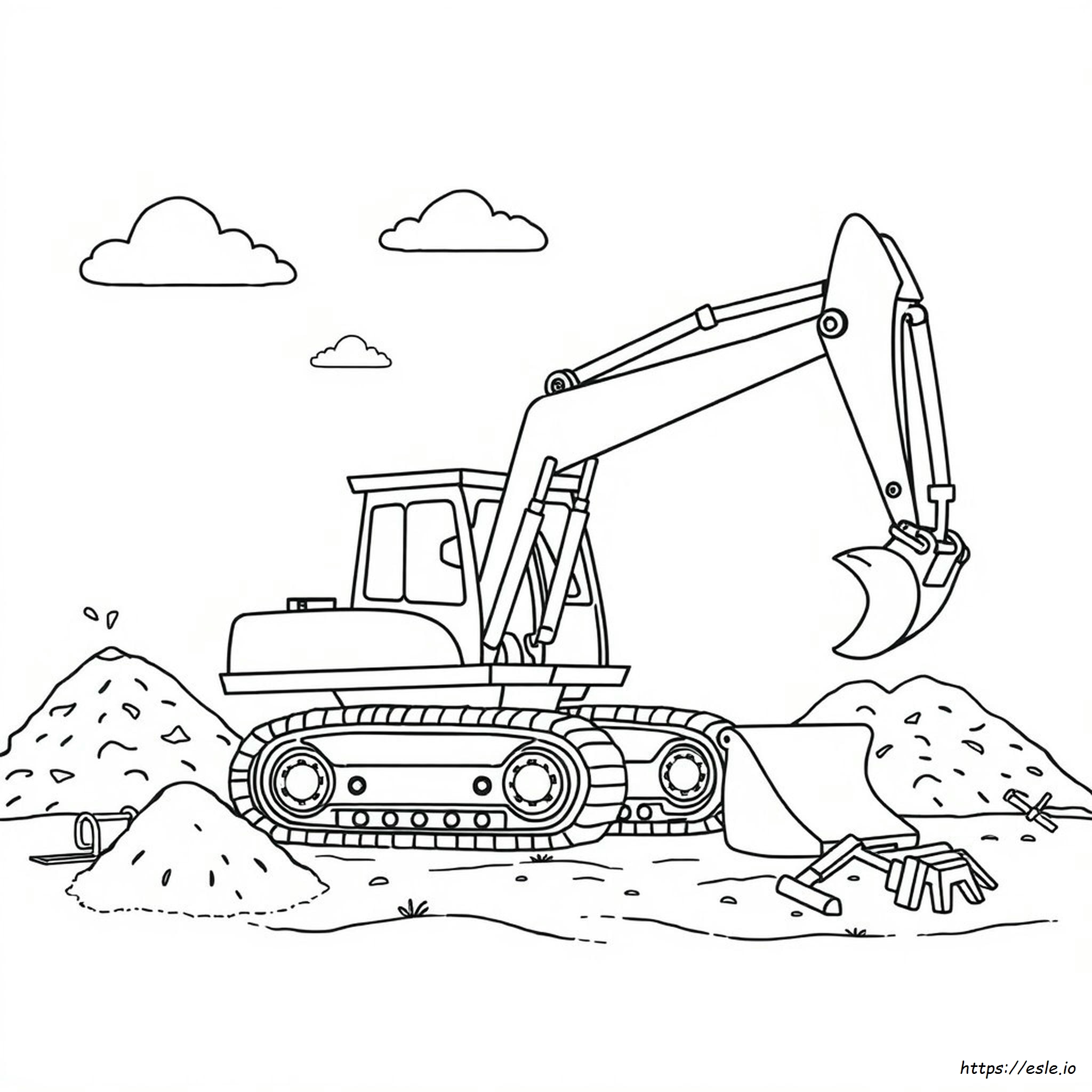 Steam Shovel Coloring Page