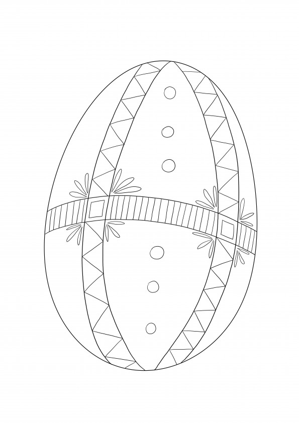 Pysanka Easter Egg ajándék az egyszerű színezéshez és ingyenesen letölthető laphoz