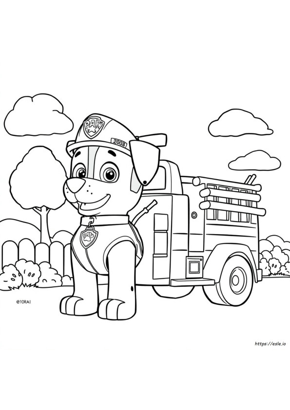 Marshall Kolay Paw Patrol Boyama Sayfaları