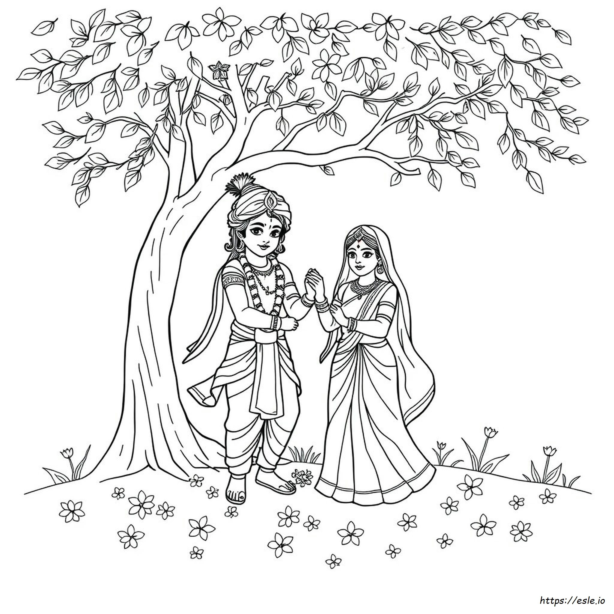 Lord Krishna Radha Krishna Coloring Pages
