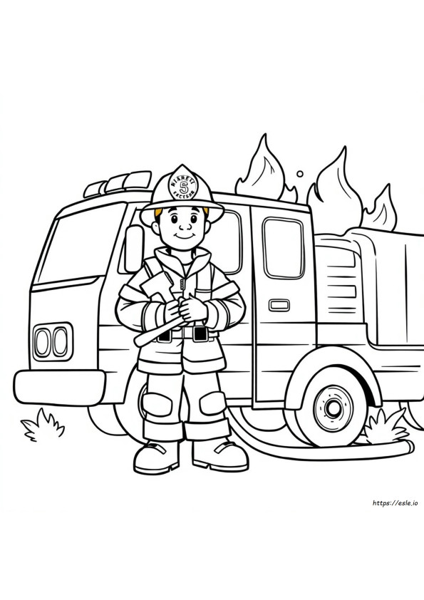 Fire Fighter Coloring Page