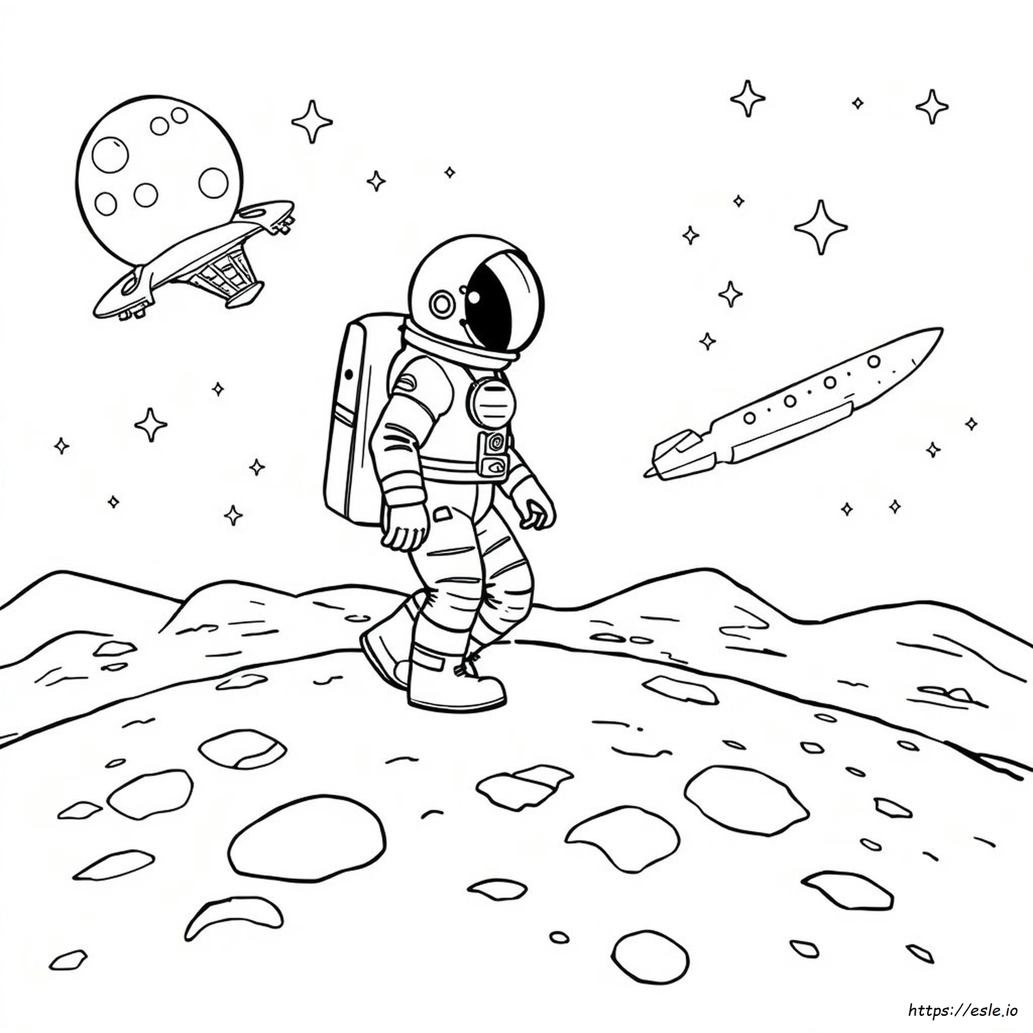 Astronaut Space Coloring Page