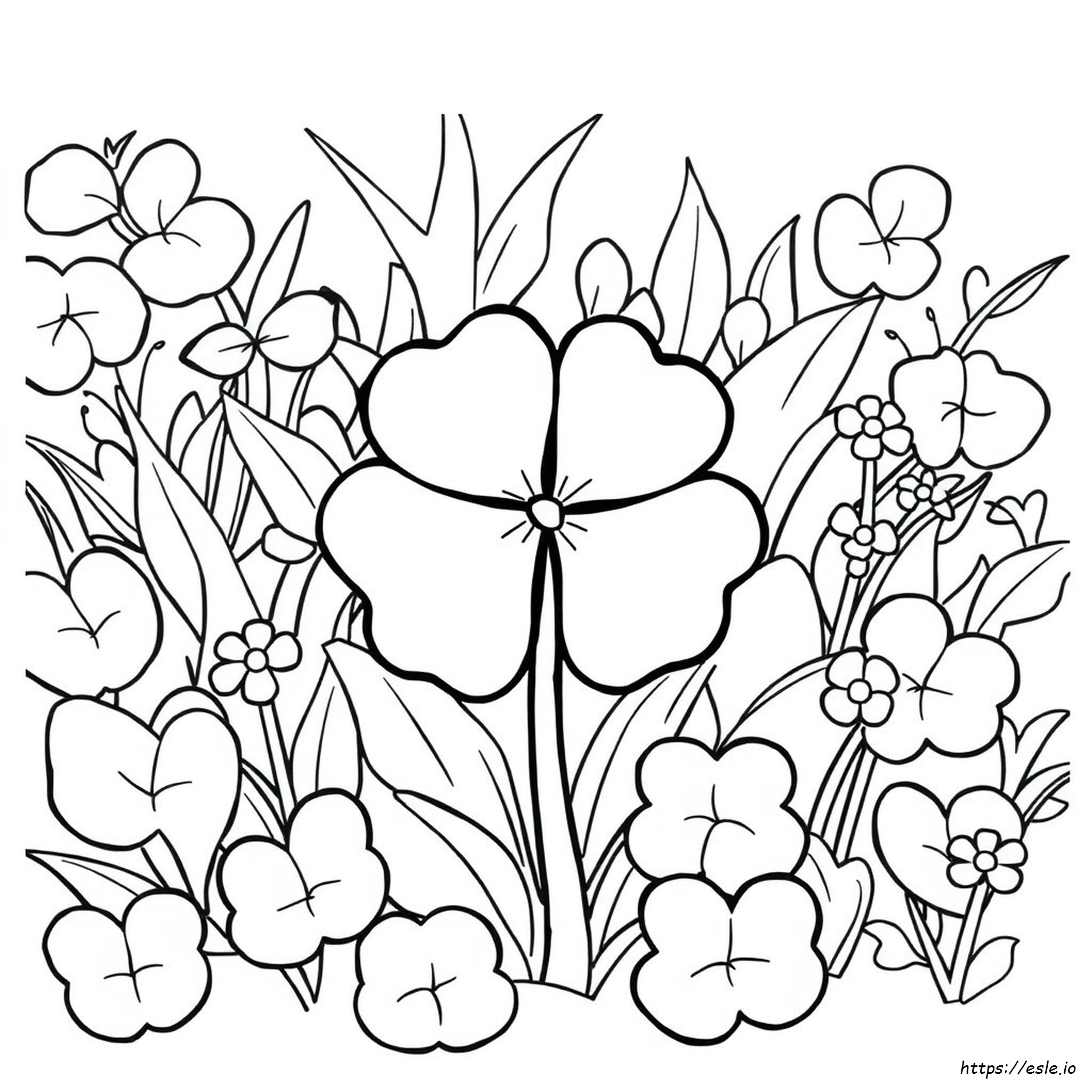 Four Leaf Clover Colouring Pages