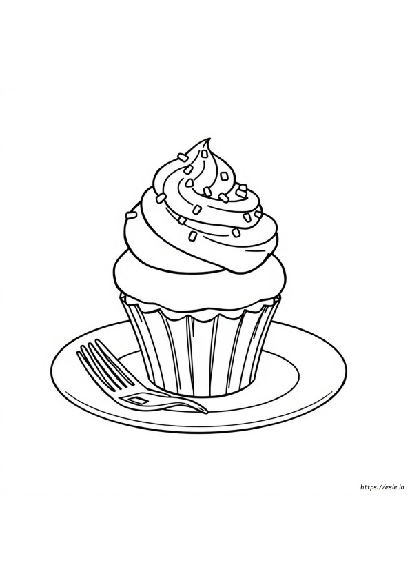 Strawberry Cupcake Coloring Pages