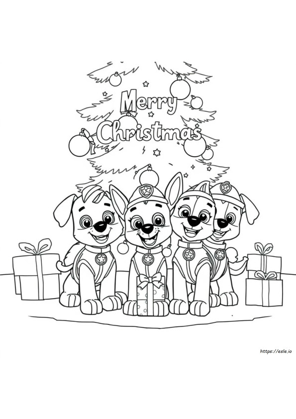 Merry Christmas Paw Patrol Christmas Coloring Pages