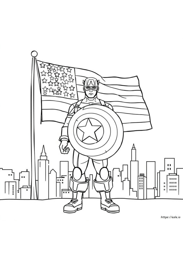 Kostenlos Druckbare Captain America Schild Ausmalbilder