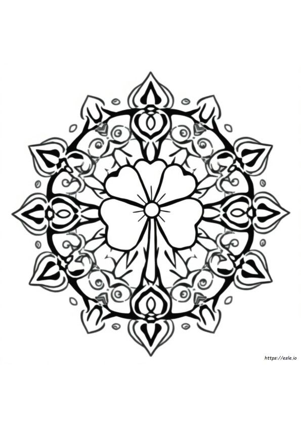 Mandala De Trébol Para Colorear