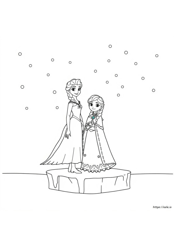 Elsa And Anna Coloring Pages Free
