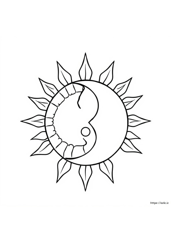 Zon En Maan Yin Yang Kleurplaten