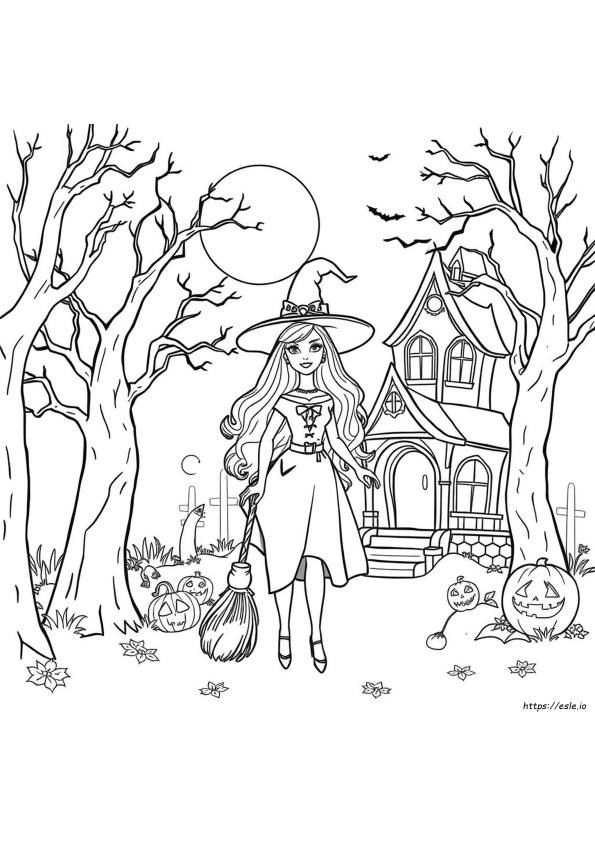 Barbie Halloween Coloring Pages