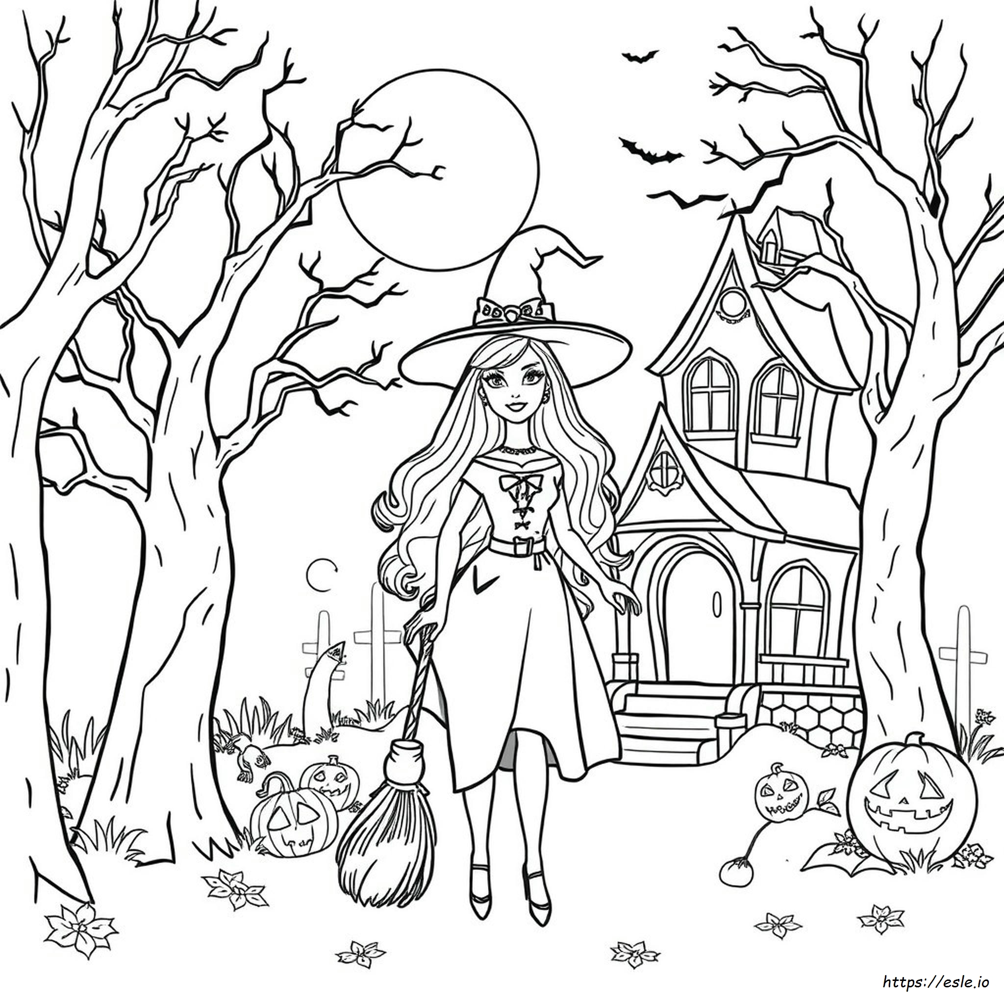 Barbie Halloween Gambar Mewarnai