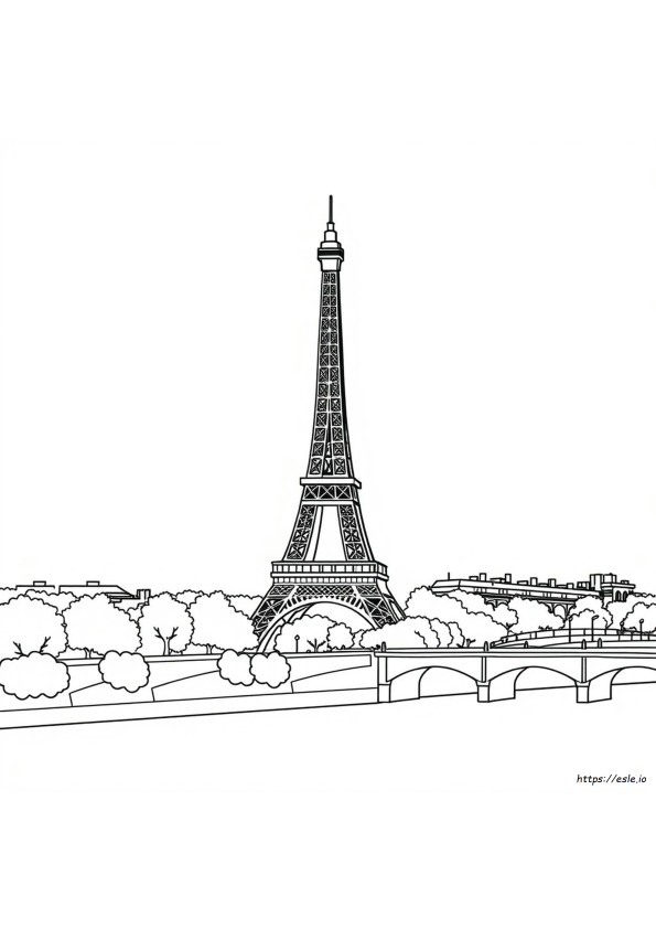 Eiffel-Torni Värityskuva Ilmainen