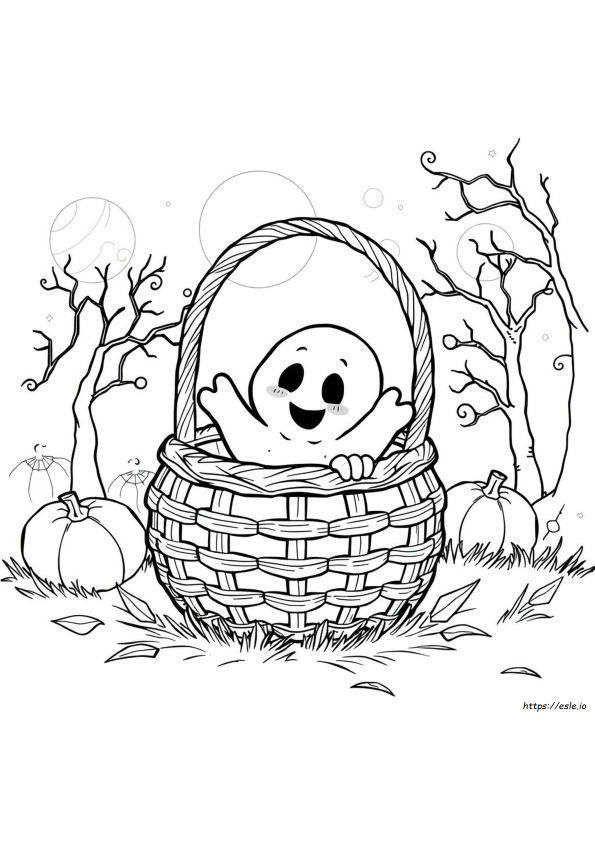 Boo Basket Coloring Page