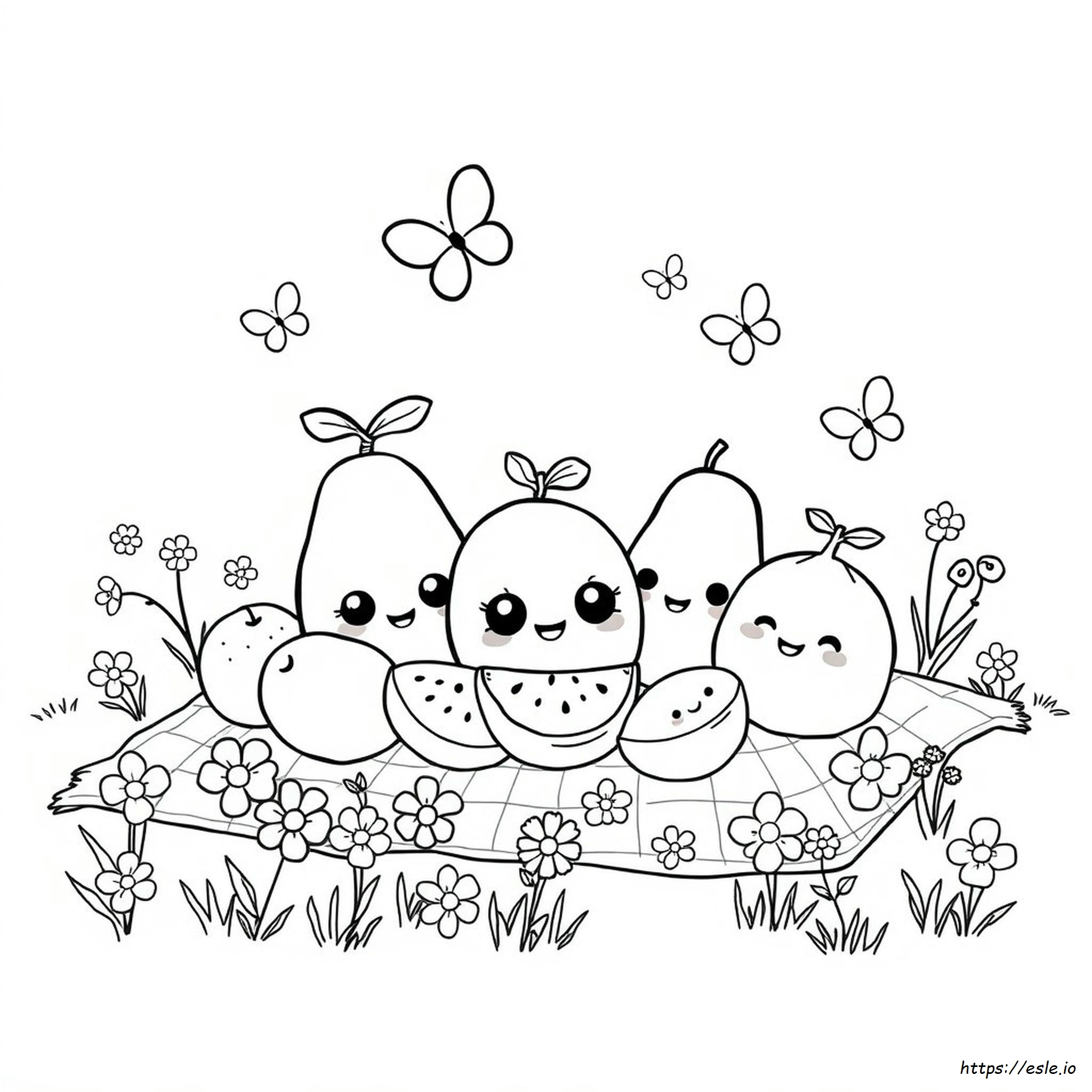 Kawaii Obst Ausmalbilder