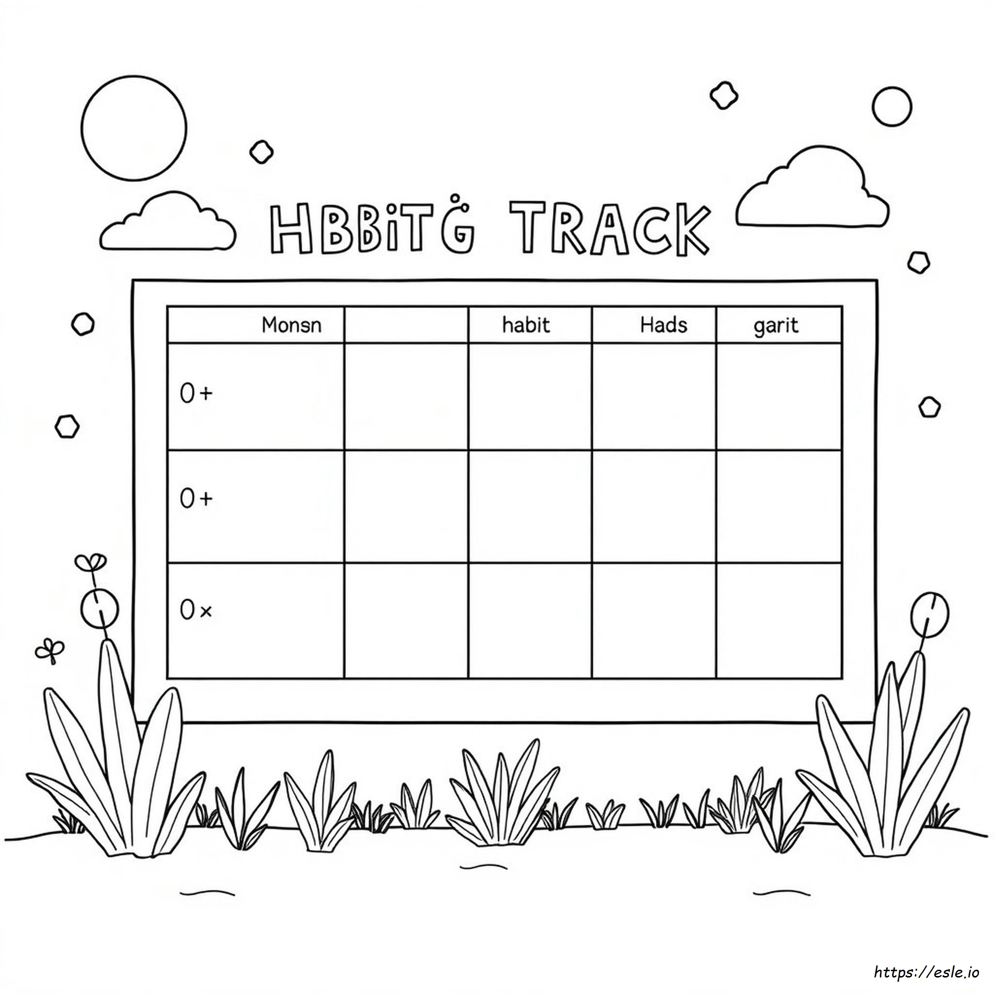 Free Printable Habit Goal Tracker Coloring Page