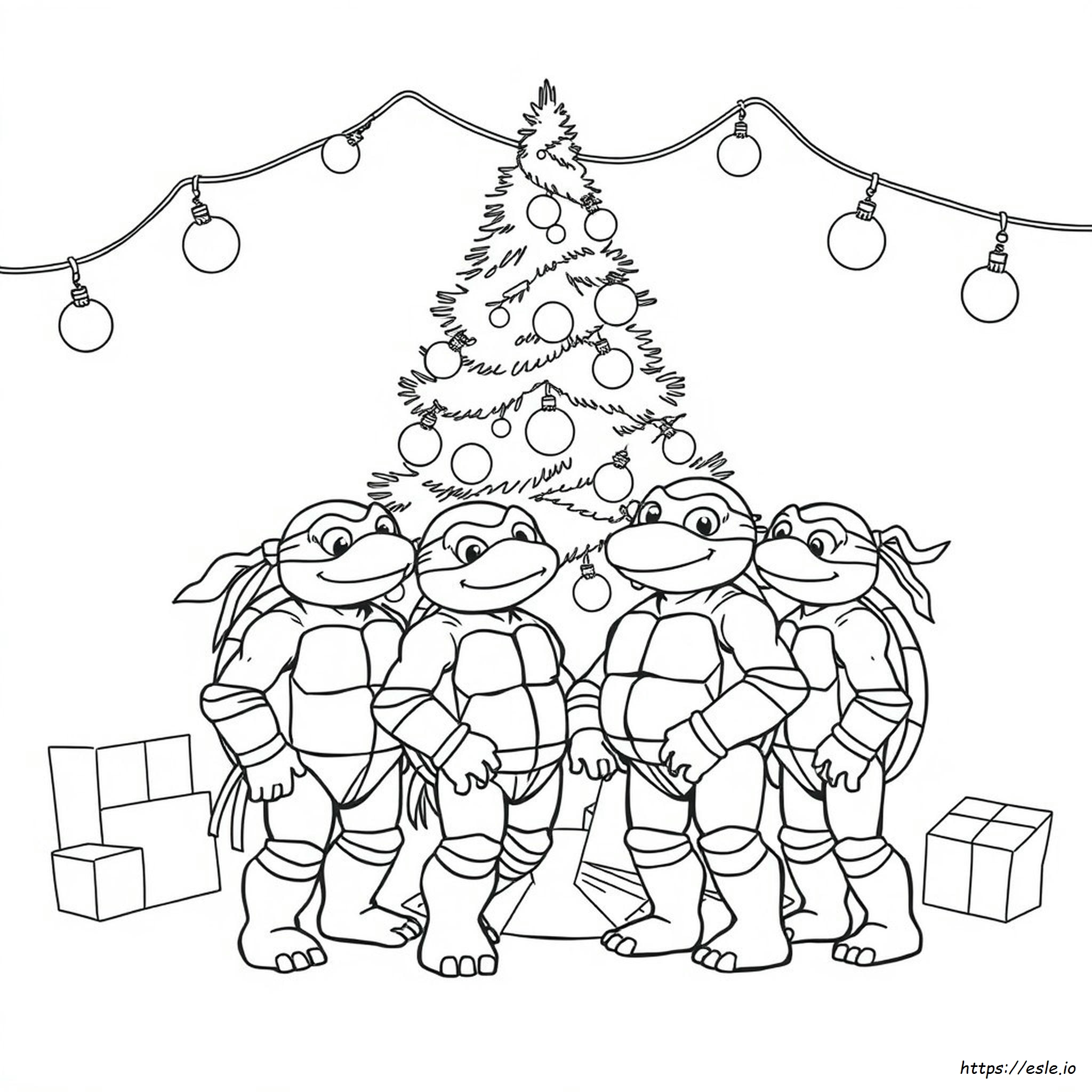 Tmnt Natale Pagine Da Colorare