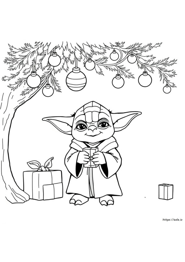 Yoda Weihnachtsmalvorlagen