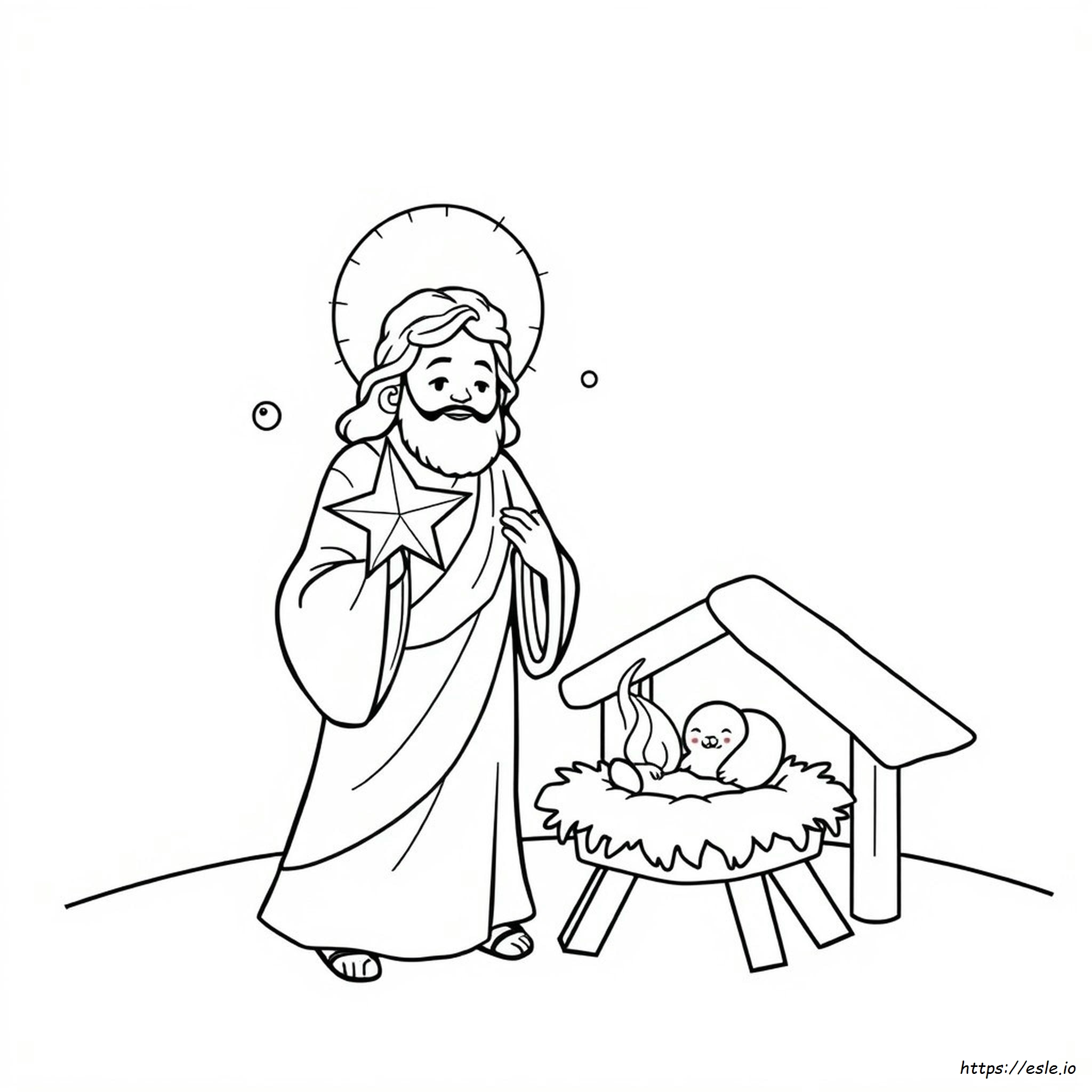 Gambar Mewarnai Yesus Natal
