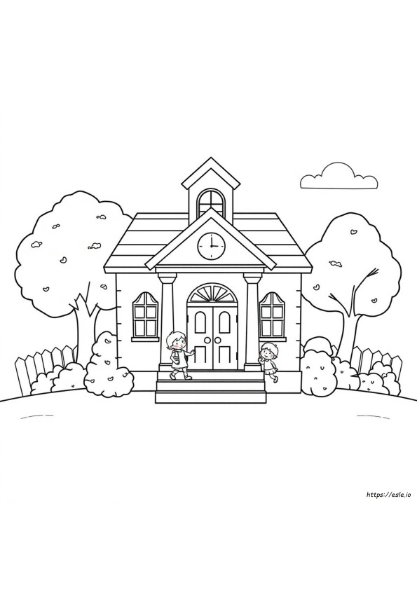 Schoolhouse Coloring Page