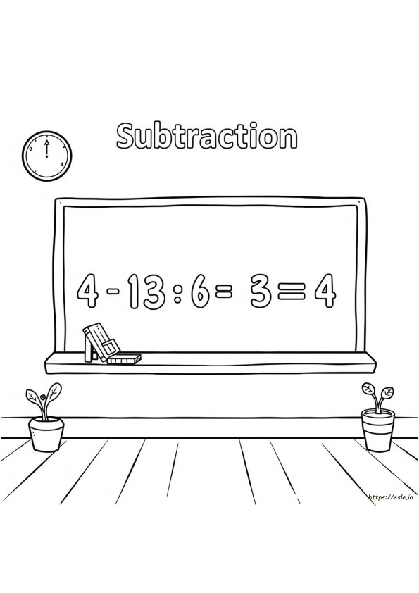 Subtraktion Ausmalblätter