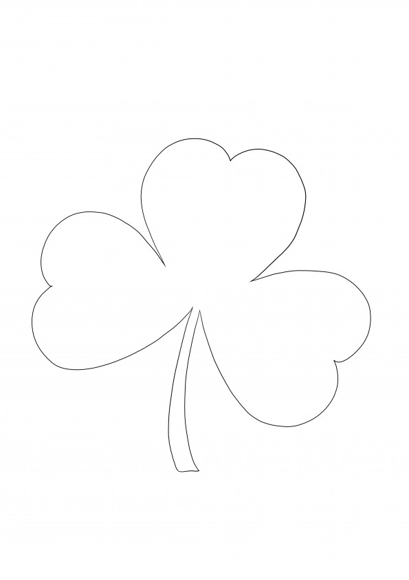The shamrock leaf-free to color sheet a symbol of St. Patrick's Day.