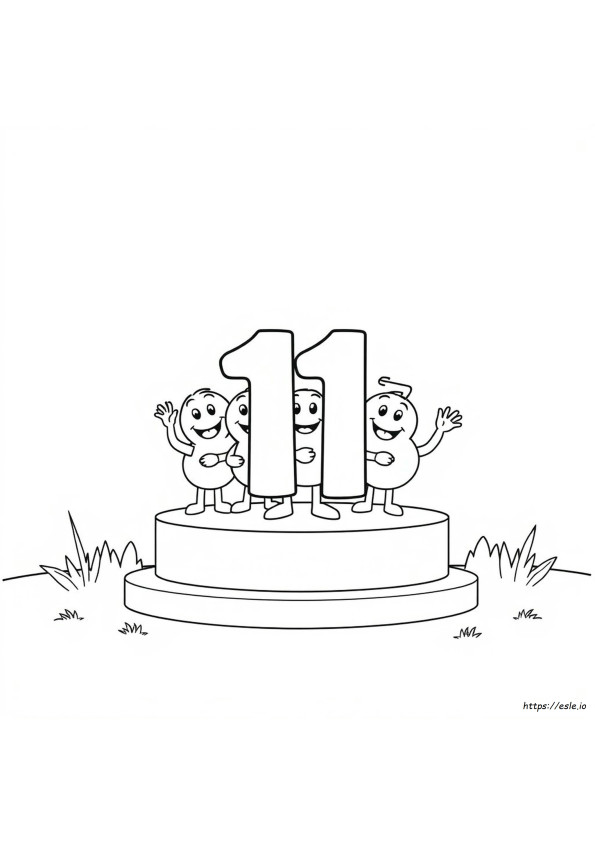 Number 11 Coloring Page