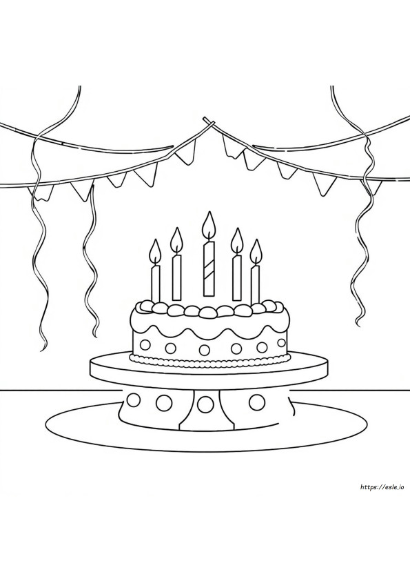 Torta Di Compleanno Da Colorare Gratis