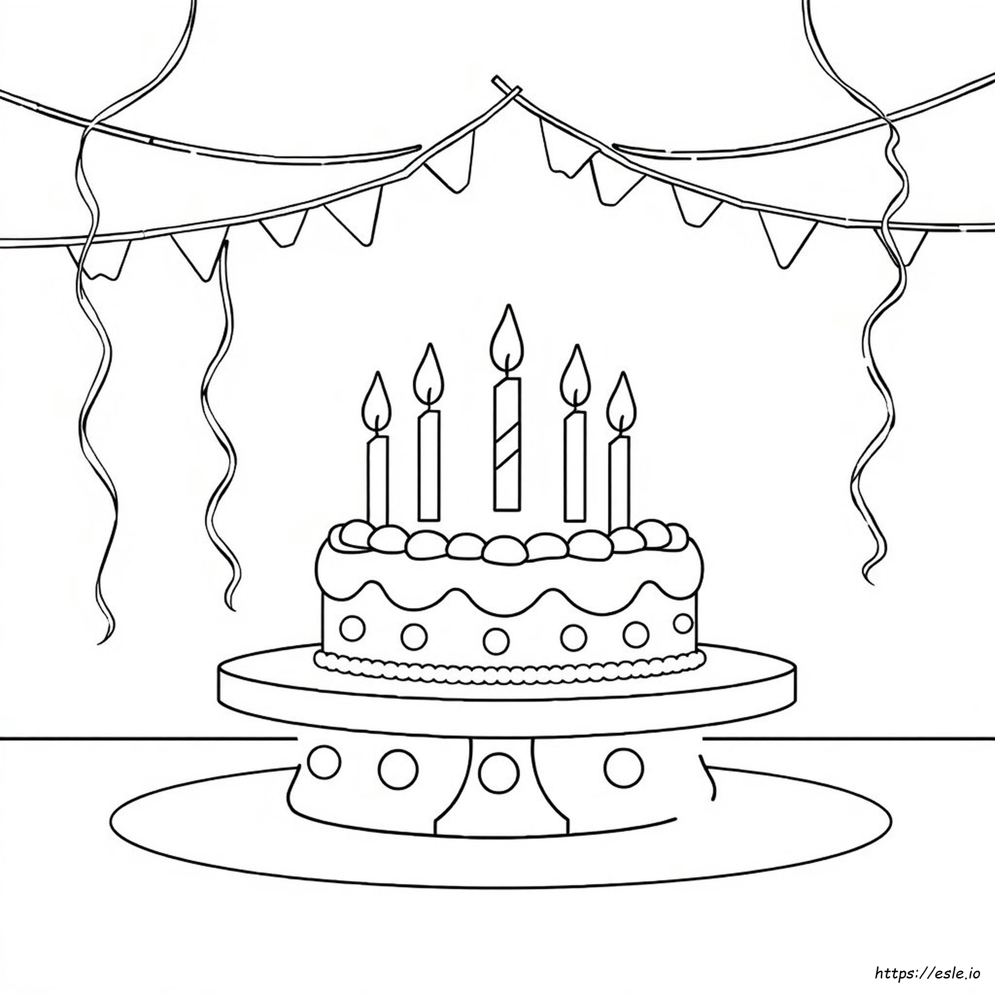 Torta Di Compleanno Da Colorare Gratis