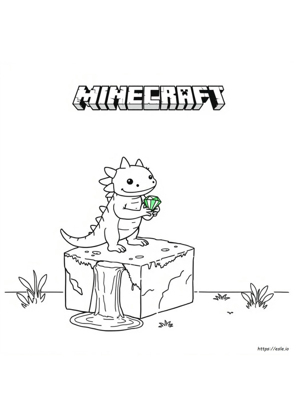Minecraft Axolotl Colouring