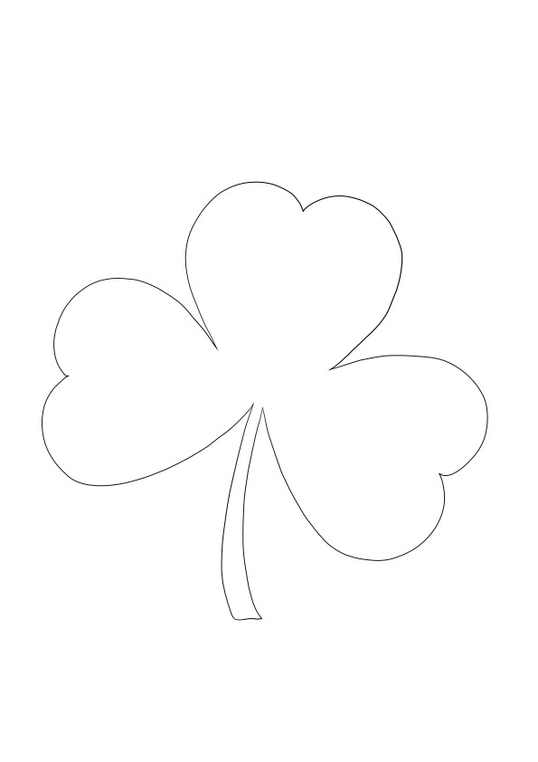 The shamrock leaf-free to color sheet is a symbol of St. Patrick's Day.