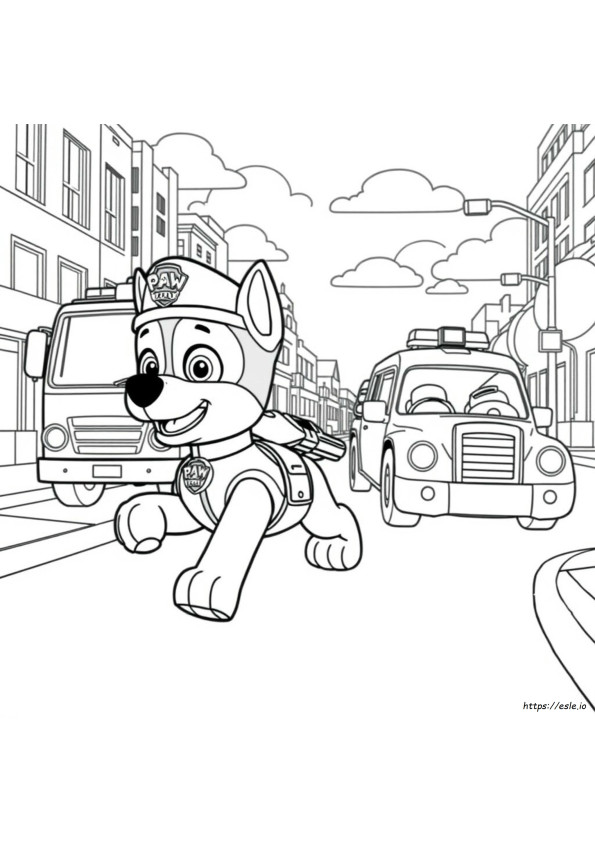 Coloriage Chase Paw Patrol