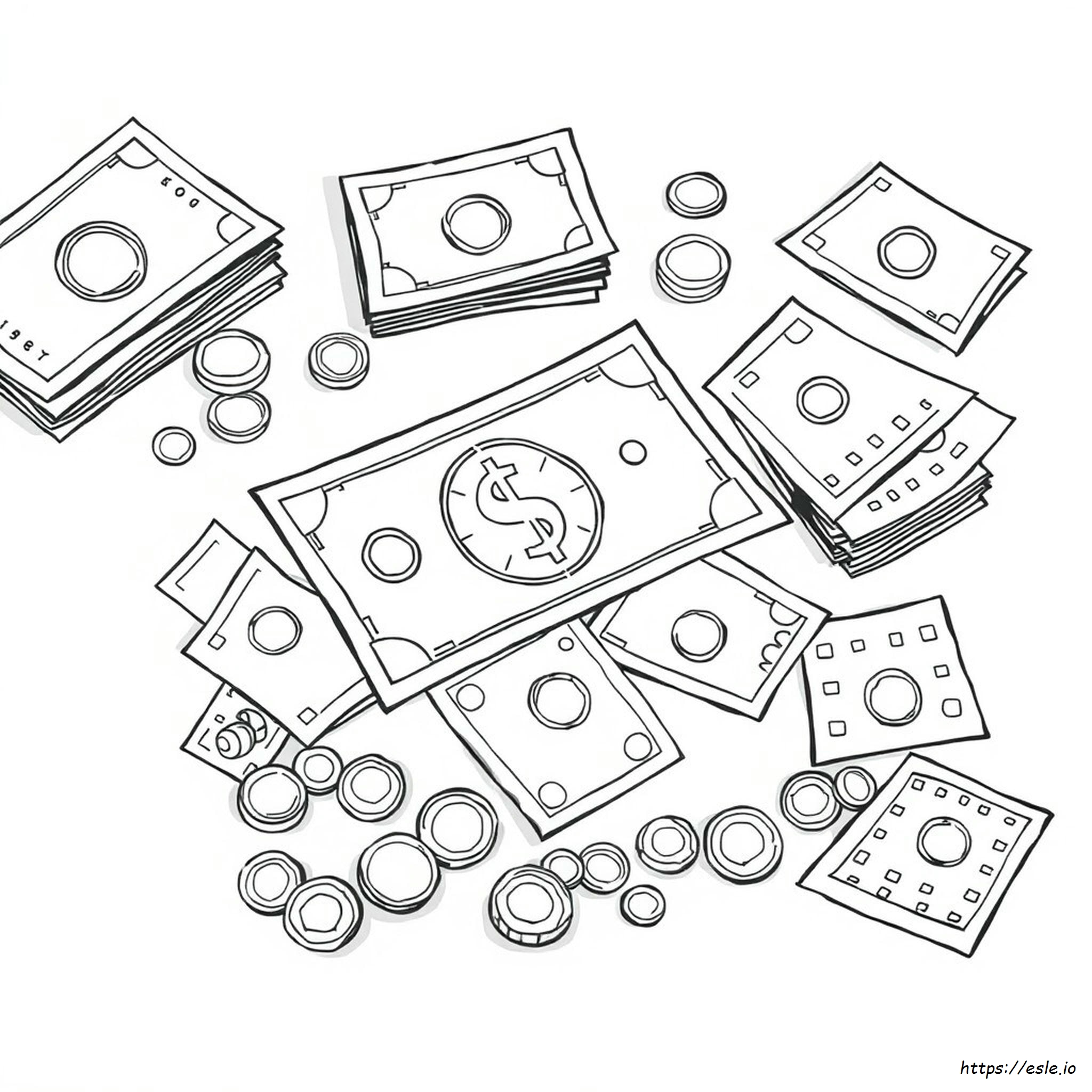 Dollar Bill Coloring Page Printable