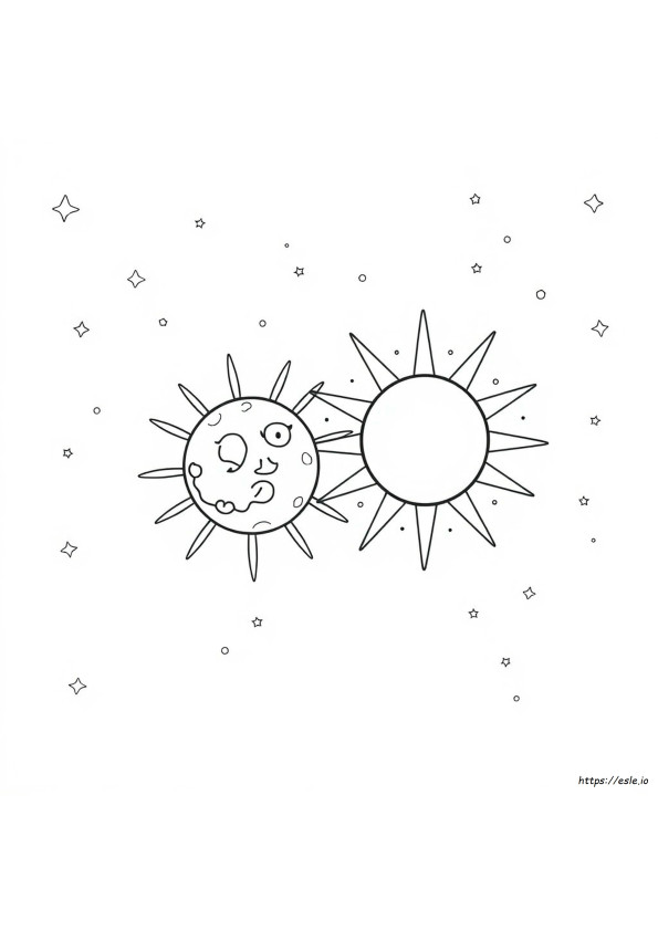 Zon En Maan Kleurplaten