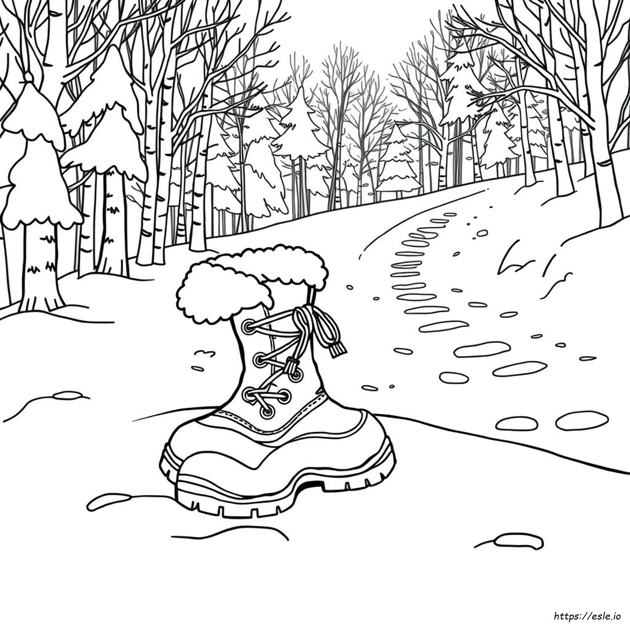 Winter Boots Coloring Page