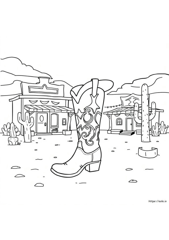 Botas De Cowboy Para Colorir Para Imprimir