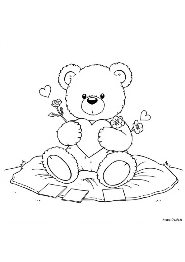 Teddy Bear Valentines Day Coloring Pages
